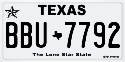 TX license plate BBU7792