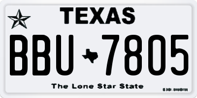 TX license plate BBU7805