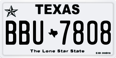 TX license plate BBU7808