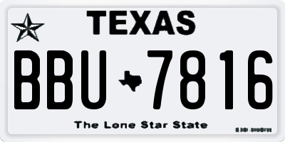 TX license plate BBU7816