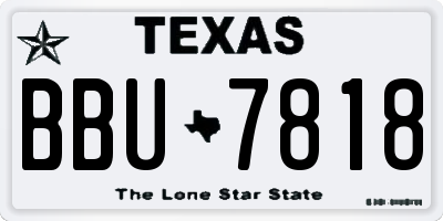 TX license plate BBU7818