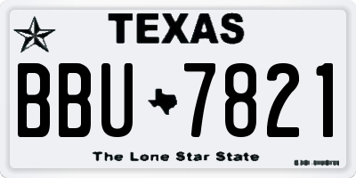TX license plate BBU7821