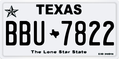 TX license plate BBU7822