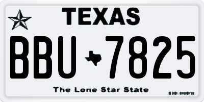 TX license plate BBU7825