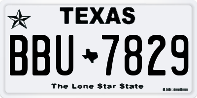 TX license plate BBU7829