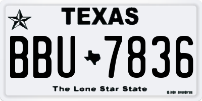 TX license plate BBU7836