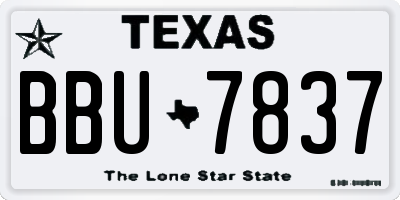 TX license plate BBU7837