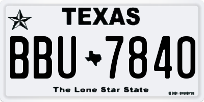 TX license plate BBU7840