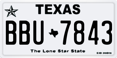 TX license plate BBU7843