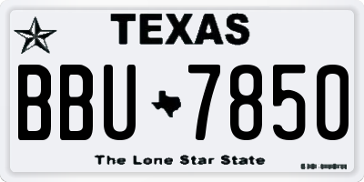 TX license plate BBU7850