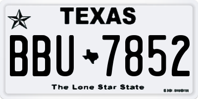 TX license plate BBU7852