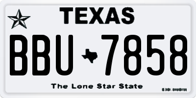 TX license plate BBU7858