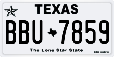 TX license plate BBU7859