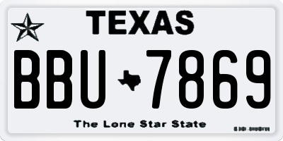 TX license plate BBU7869