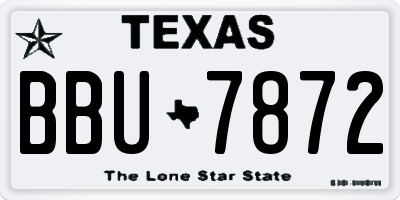 TX license plate BBU7872