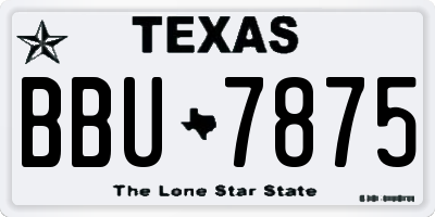 TX license plate BBU7875