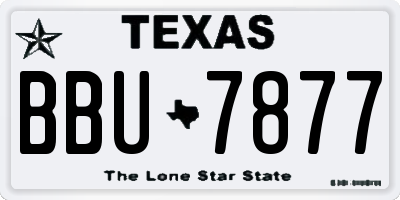 TX license plate BBU7877