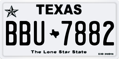TX license plate BBU7882