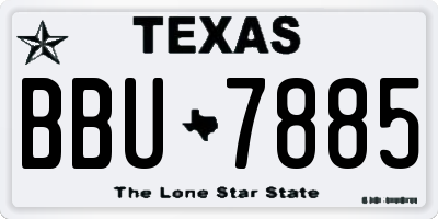 TX license plate BBU7885