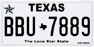 TX license plate BBU7889