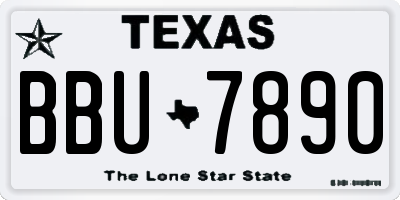 TX license plate BBU7890