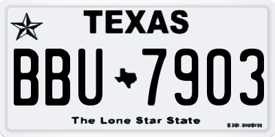 TX license plate BBU7903