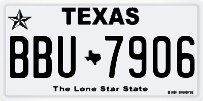 TX license plate BBU7906