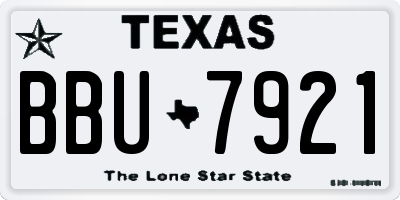 TX license plate BBU7921