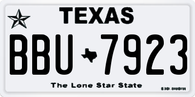 TX license plate BBU7923