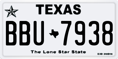 TX license plate BBU7938