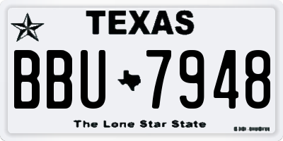 TX license plate BBU7948