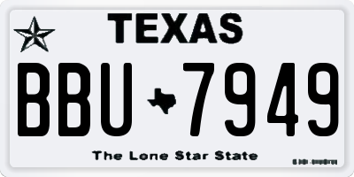 TX license plate BBU7949