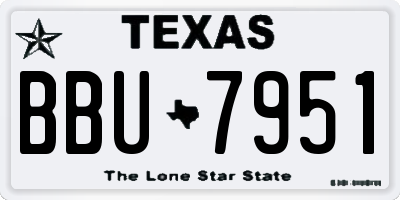 TX license plate BBU7951