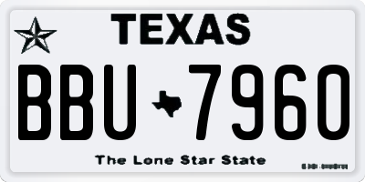 TX license plate BBU7960