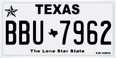 TX license plate BBU7962