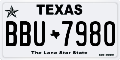 TX license plate BBU7980