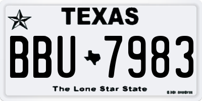 TX license plate BBU7983