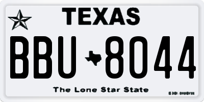 TX license plate BBU8044