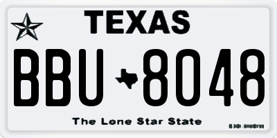 TX license plate BBU8048