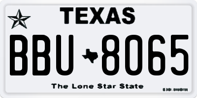 TX license plate BBU8065