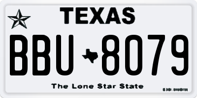 TX license plate BBU8079