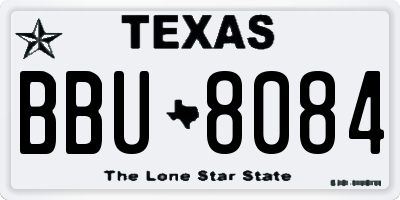 TX license plate BBU8084