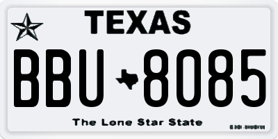 TX license plate BBU8085