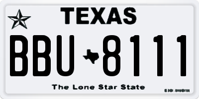 TX license plate BBU8111