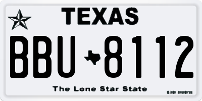TX license plate BBU8112