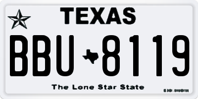 TX license plate BBU8119