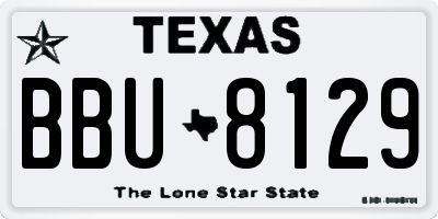TX license plate BBU8129
