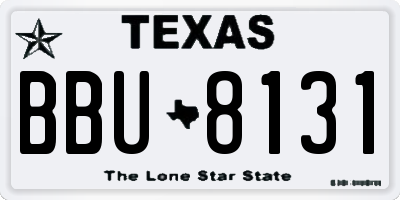 TX license plate BBU8131