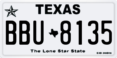 TX license plate BBU8135