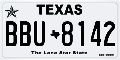 TX license plate BBU8142